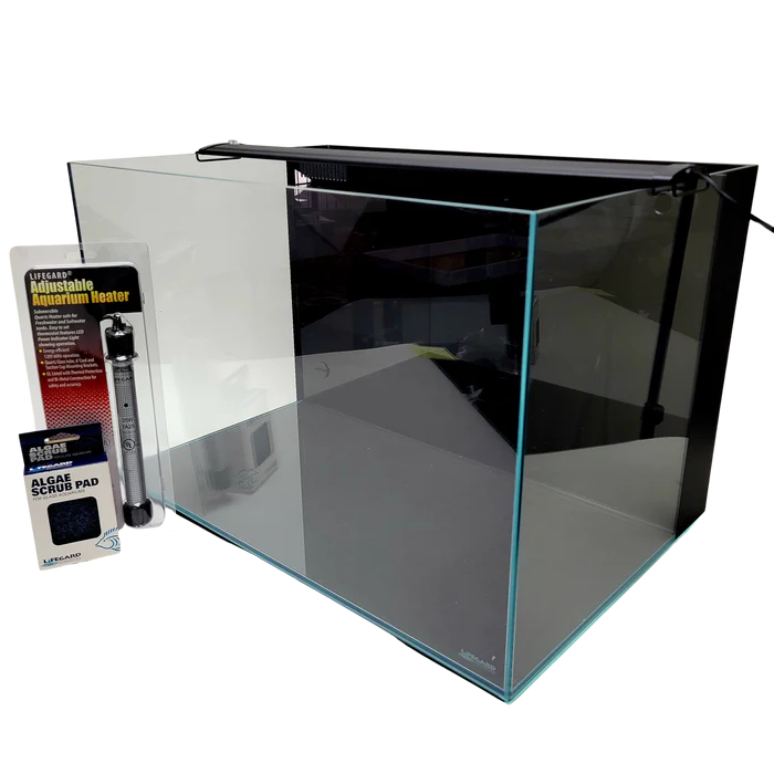 CRYSTAL 45 Degree Low Iron Ultra Clear Aquarium with Built in Back Filter 24 gallons