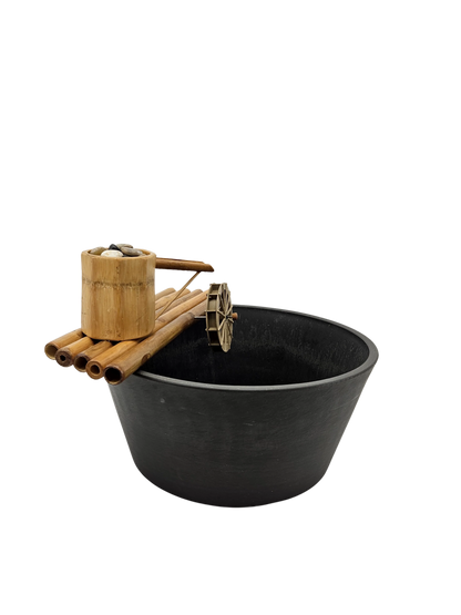 18" Bamboo Fountain with Plant Holder Rock Stream, Pot and Quiet One 100 Pump