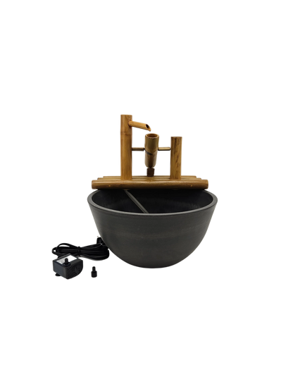 12" Bamboo Rocking Fountain and Quiet One 100 Pump