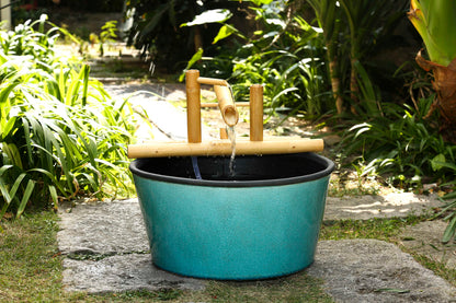 12" Bamboo Rocking Fountain and Quiet One 100 Pump