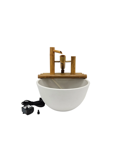 12" Bamboo Rocking Fountain and Quiet One 100 Pump