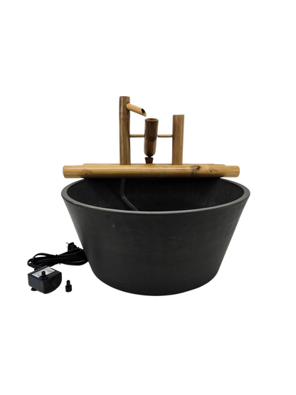 18" Bamboo Rocking Fountain and Quiet One 100 Pump