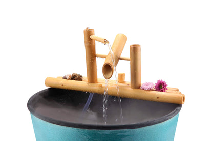 18" Bamboo Rocking Fountain and Quiet One 100 Pump