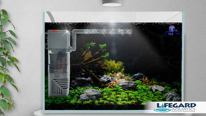 Lifegard Aquatics 3-in-1 Nano Aquarium Filter with 92 GPH Pump & Activated Carbon Media - Filtration, Circulation, & Aeration (Internal/Submersible)