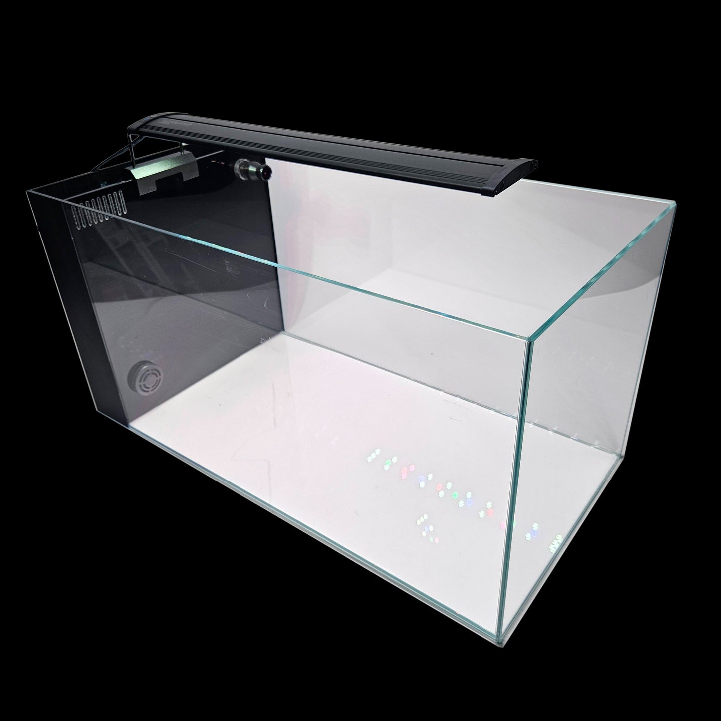 14.26 Gallon CRYSTAL Penensula Beveled Edge Low Iron Aquarium with Built in Side Filter 6mm Kit