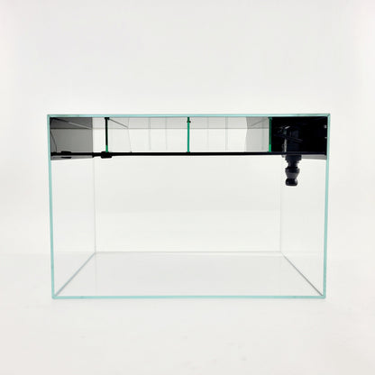 9.98 Gallon CRYSTAL Beveled Edge Low Iron Aquarium with Built in Back Filter 5mm - Kit Includes Full Spectrum LED Light, Heater, Algae Scrub Pad